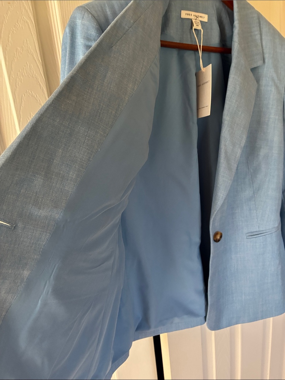 NWT SINGLE BREASTED BLZR SKY BLUE -L(12-14) WOMEN - Picture 7 of 10
